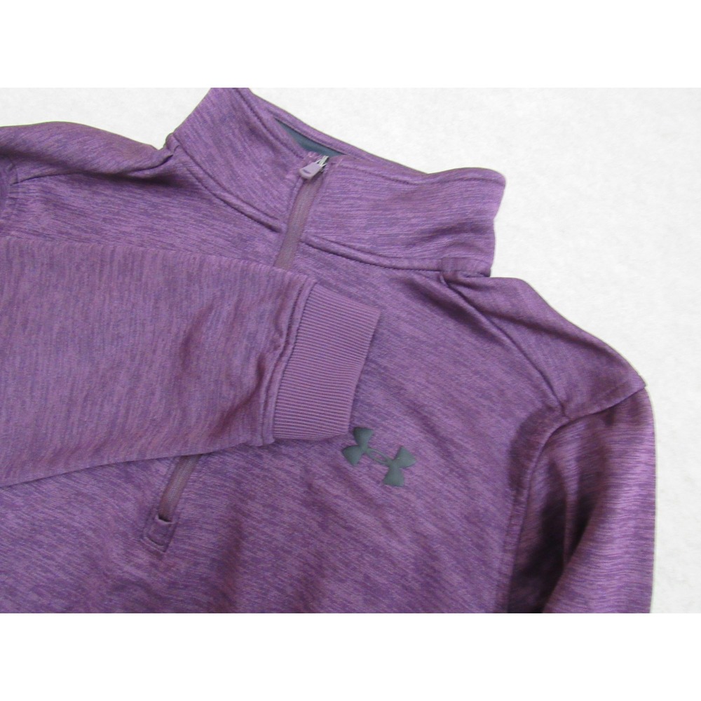 Under Armour Womens ColdGear 1/4 Zip Pullover Purple Heather 1320745 Medium